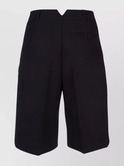 Jacquemus High Waist Wide Leg Shorts With Belt Loops In Black