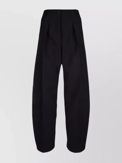 Jacquemus High Waist Wide Leg Trousers With Belt Loops In Black