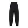 Jacquemus High-waisted Black Virgin Wool Pants With Curved Leg Silhouette In Black