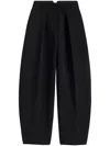 Jacquemus High-waisted Black Viscose Trousers With Wide-leg Silhouette