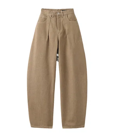 Jacquemus High-waisted Curved Jeans In Brown