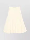 Jacquemus High Waisted Flared Midi Skirt In White