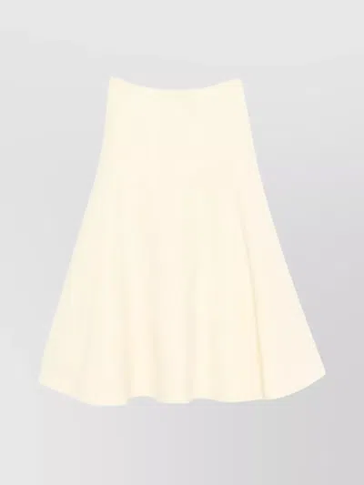 Jacquemus High Waisted Flared Midi Skirt In White