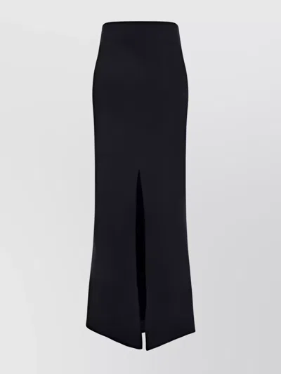 Jacquemus High-waisted Flared Skirt Back Slit In Black