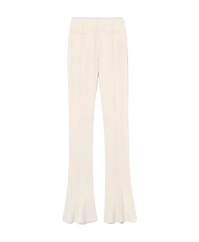 Jacquemus High-waisted Flared Trousers In Nude