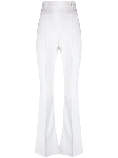 Jacquemus High-waisted Flared Trousers In Weiss