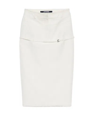 Jacquemus High-waisted Pencil Skirt In White