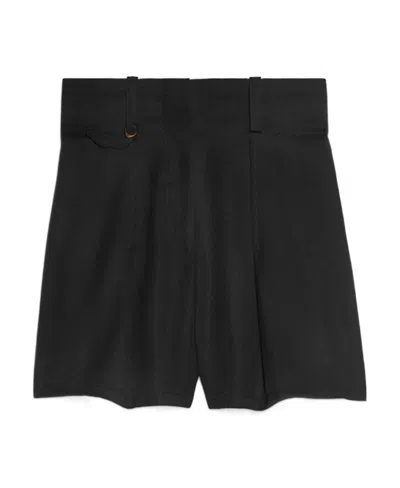 Jacquemus High Waisted Shorts In Black