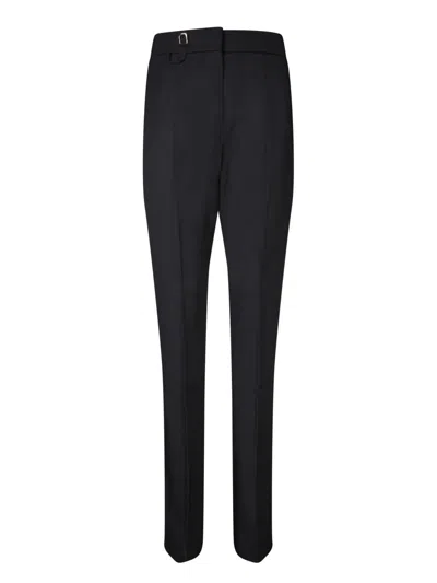 Jacquemus High-waisted Straight Leg Trousers With Buckle Detail And Silhouette In Black