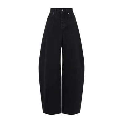 Jacquemus High-waisted Wide-leg Jeans In Solid Black Denim
