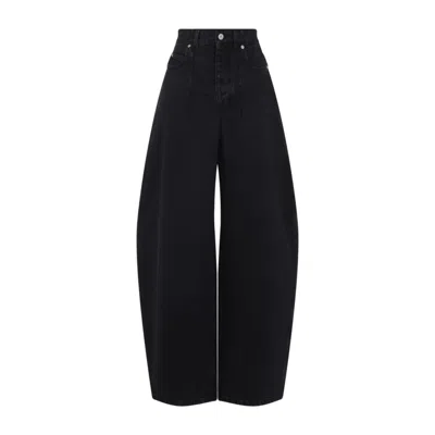 Jacquemus Le De-nîmes Large High Rise Wide Jeans In Black