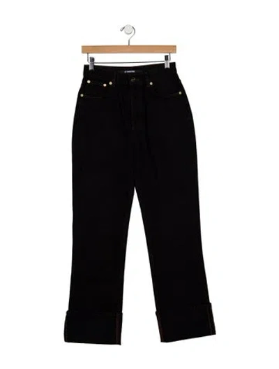 Pre-owned Jacquemus High-rise Straight Leg Jeans In Black