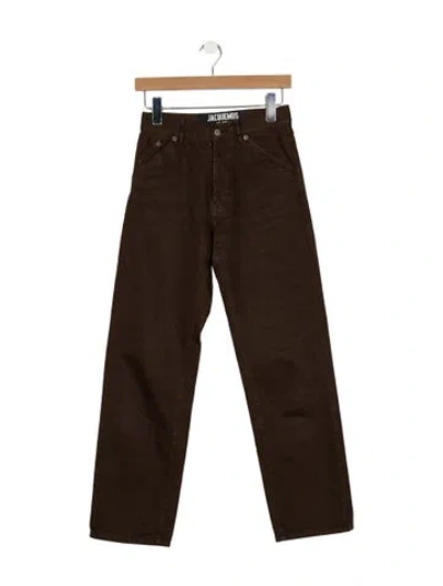 Pre-owned Jacquemus High-rise Straight Leg Jeans In Brown