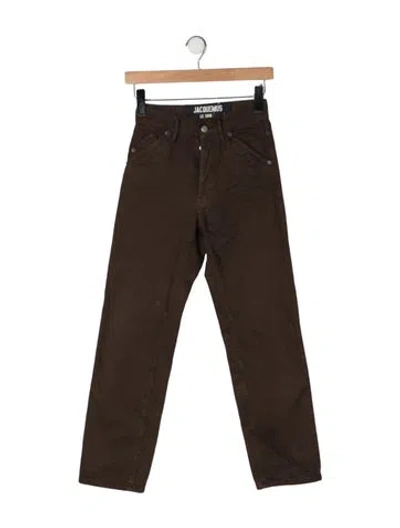 Pre-owned Jacquemus High-rise Straight Leg Jeans In Brown