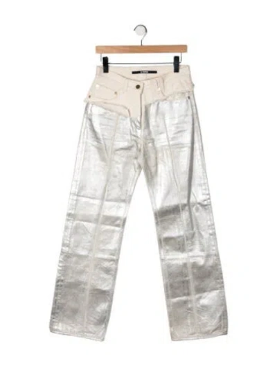 Pre-owned Jacquemus High-rise Straight Leg Jeans In Neutrals