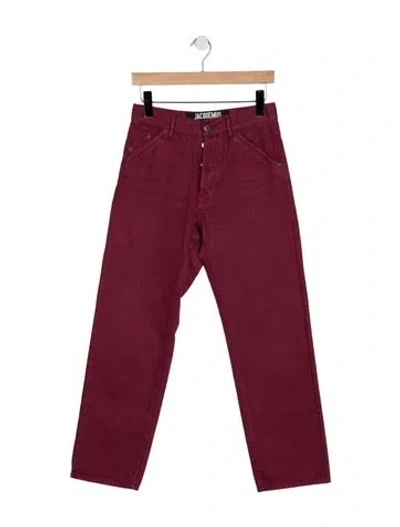 Pre-owned Jacquemus High-rise Straight Leg Jeans In Red