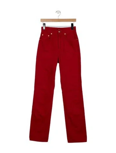 Pre-owned Jacquemus High-rise Straight Leg Jeans In Red