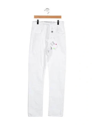 Pre-owned Jacquemus High-rise Straight Leg Jeans In White
