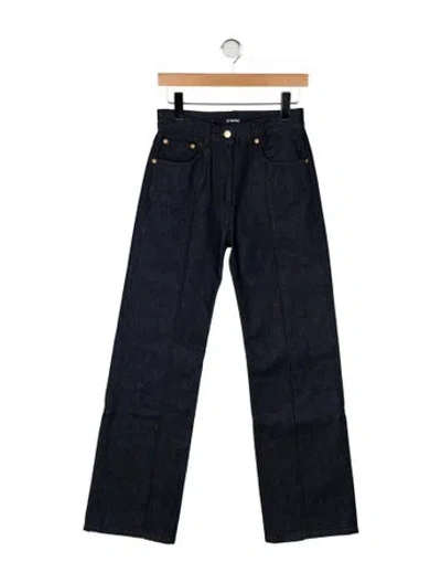 Pre-owned Jacquemus High-rise Wide Leg Jeans In Black