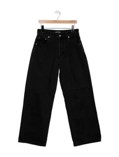 Pre-owned Jacquemus High-rise Wide Leg Jeans In Black