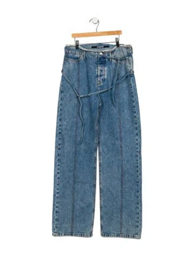 Pre-owned Jacquemus High-rise Wide Leg Jeans In Blue