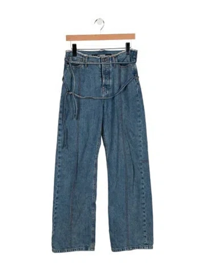 Pre-owned Jacquemus High-rise Wide Leg Jeans In Blue