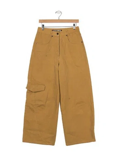 Pre-owned Jacquemus High-rise Wide Leg Jeans In Brown