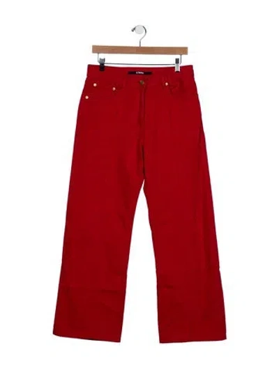 Pre-owned Jacquemus High-rise Wide Leg Jeans In Red