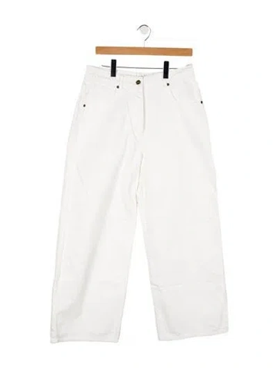 Pre-owned Jacquemus High-rise Wide Leg Jeans In White