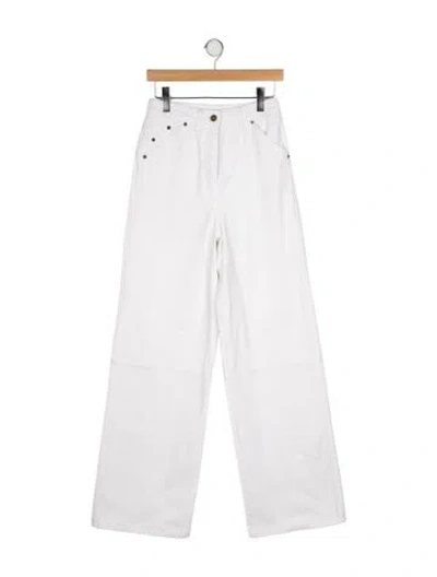 Pre-owned Jacquemus High-rise Wide Leg Jeans In White