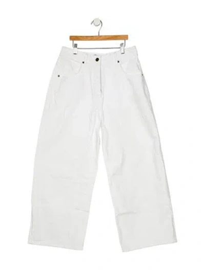 Pre-owned Jacquemus High-rise Wide Leg Jeans In White