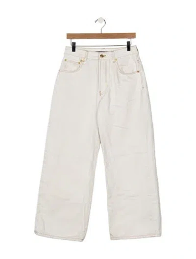 Pre-owned Jacquemus High-rise Wide Leg Jeans In White