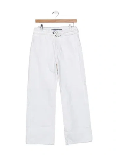 Pre-owned Jacquemus High-rise Wide Leg Jeans In White