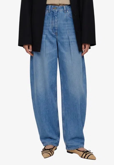 Jacquemus High-waist Barrel-leg Jeans In Blue