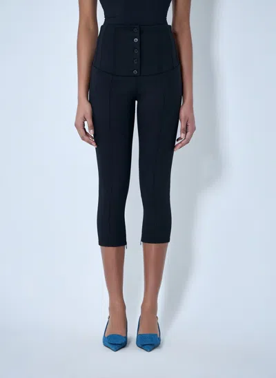 Jacquemus High-waisted Buttoned Cycling Pants In Blue