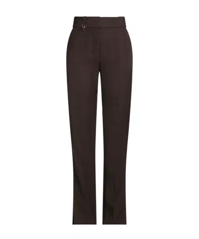 Jacquemus High-waisted Casual Pants In Brown