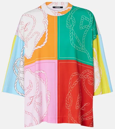 JACQUEMUS HIPPOCAMPE PRINTED COTTON JERSEY T-SHIRT
