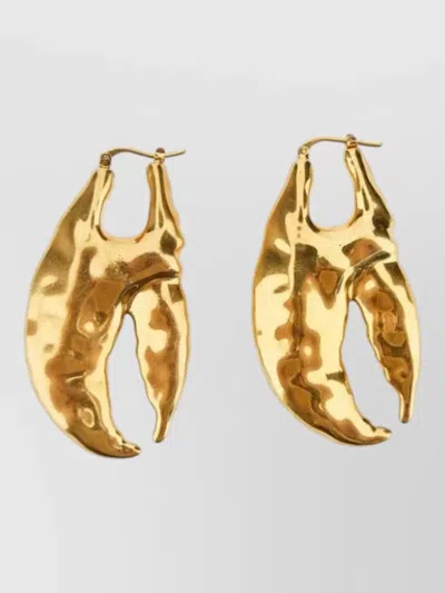 Jacquemus Homard Hoop Earrings Copper Brass Design In Gold