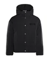 Jacquemus Logo Patch Hooded Puffer Jacket In Black