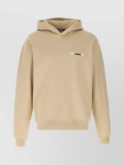 Jacquemus Hooded Knitwear With Ribbed Cuffs And Hem In Brown