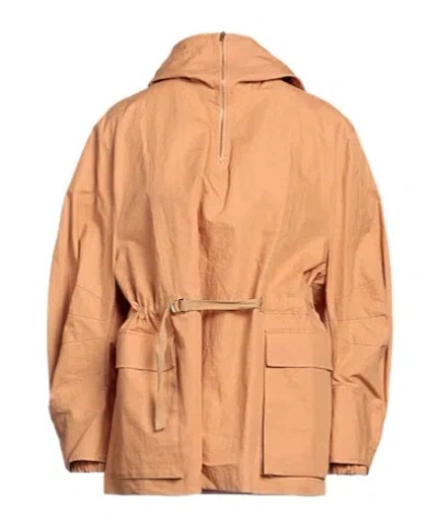 Jacquemus Hooded Longsleeve Trench Coat In Brown