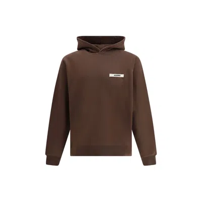 Jacquemus Le Hoodie Gros Grain In Brown