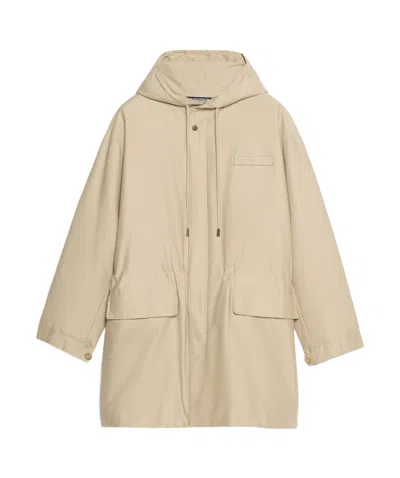 Jacquemus Hooded Parker Coat In Nude