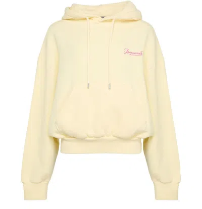 Jacquemus The Corto Hooded Sweatshirt In Yellow