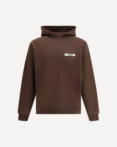 Jacquemus Le Hoodie Gros Grain In Brown