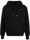 Jacquemus The Gros Grain Cropped Hooded Sweatshirt In Nero