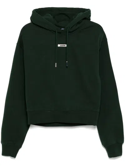 JACQUEMUS BLACK GROSGRAIN HOODIE