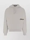 Jacquemus Hooded Sweater With Drawstring And Ribbed Finish In Gray