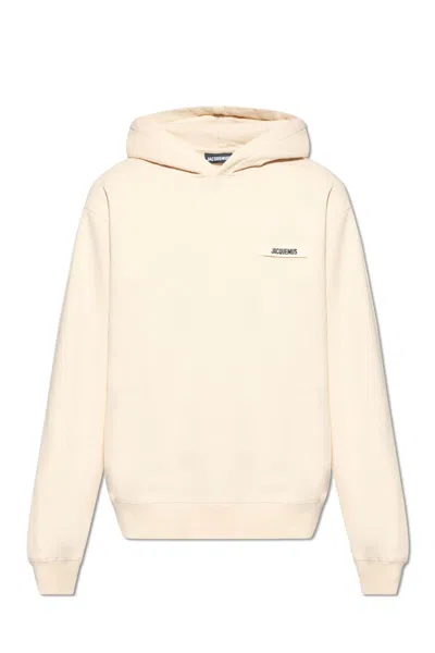 Jacquemus Hoodie With Logo In Neutrals