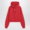 Jacquemus Le Hoodie Gros Grain Cotton Hoodie In Red